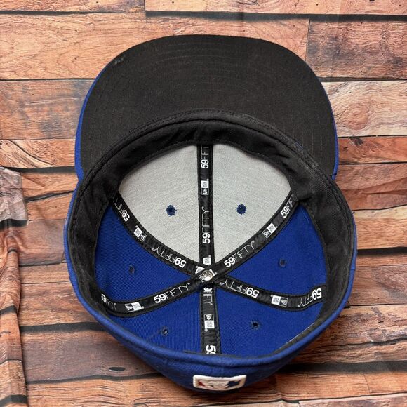 Chicago Cubs Fitted Hat Blue New Era 59Fifty Size 7 1/8 Authentic On-Field Cap - Picture 5 of 8